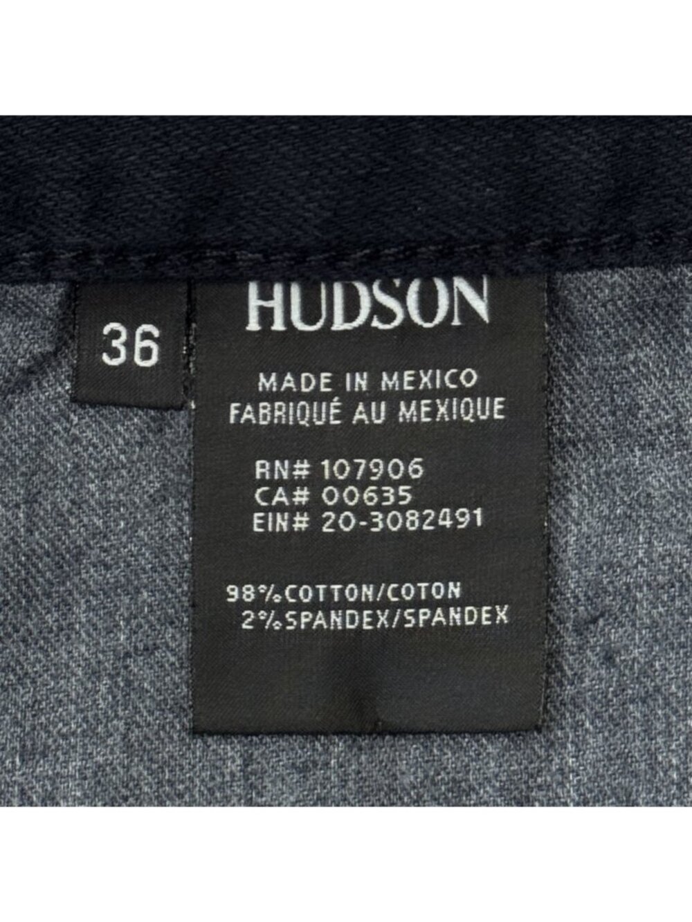 Hudson Men’s 36x34 Byron 5-Pocket Straight Zip Fly Stretch Jeans Navy NM255ZZAT - Picture 3 of 14